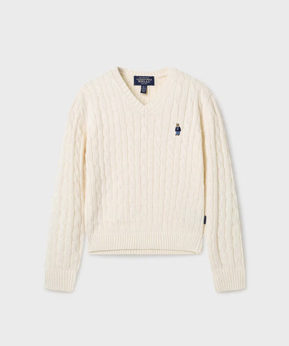 韓國 WhoAU Steve V-neck Cable Sweater【WA186】