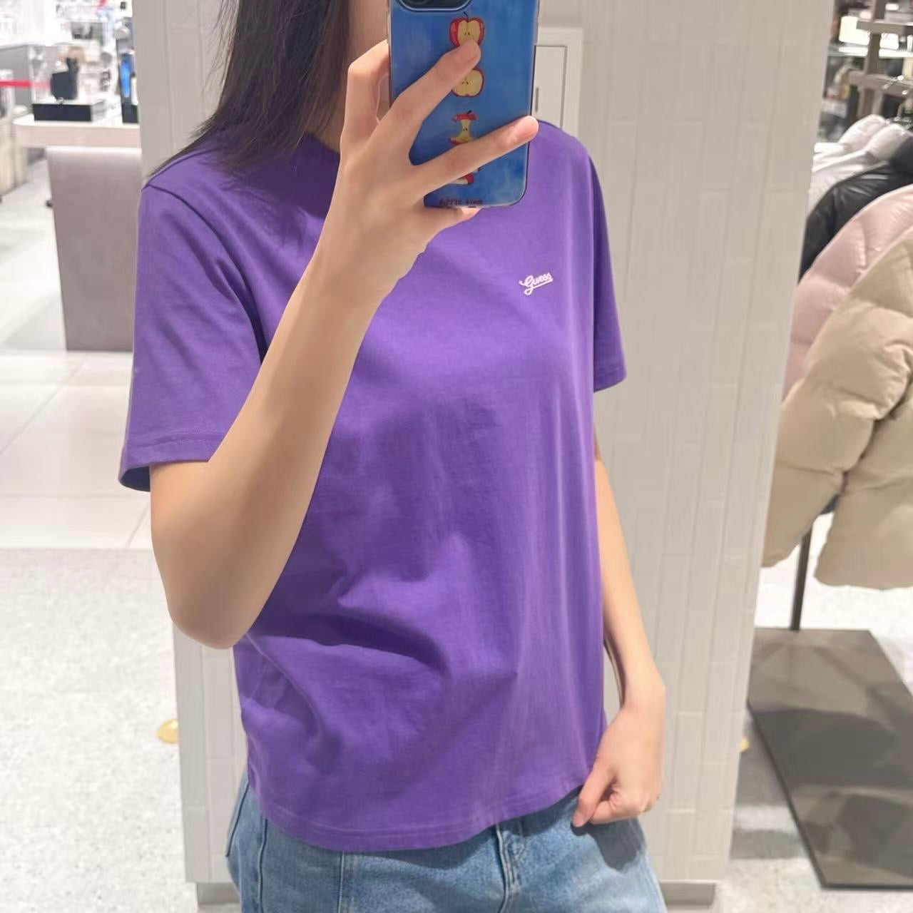 韓國 Guess Men's Mini Guess Flowing Short Sleeve T-Shirt【GU007】