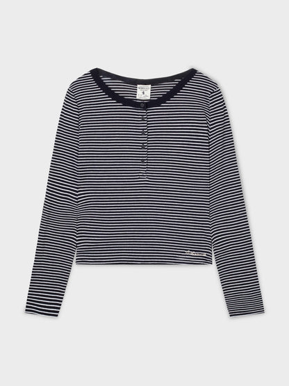 韓國 Who.A.U Ribbed Henry Neck T-shirt【WA220】