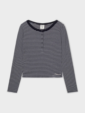 韓國 Who.A.U Ribbed Henry Neck T-shirt【WA220】