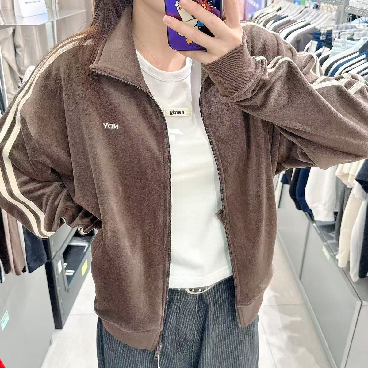 韓國 Nerdy Uni Velour Track Top【NY077】