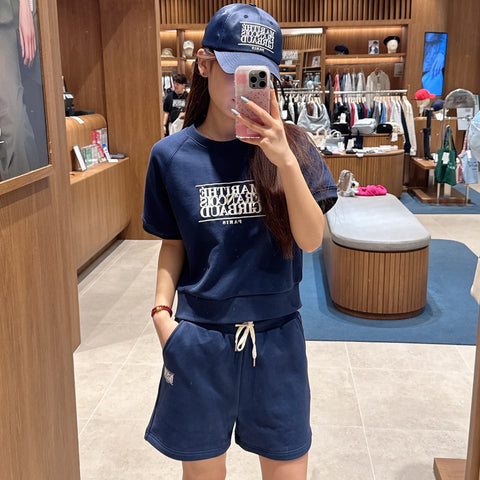 韓國 Marithe Francois Girbaud Women's CLASSIC LOGO HALF SWEATSHIRT【MF473】