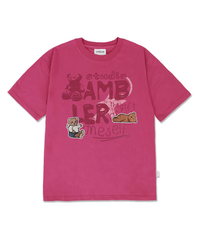 韓國 Ambler Bear Patch Overfit T-Shirt【AR049】