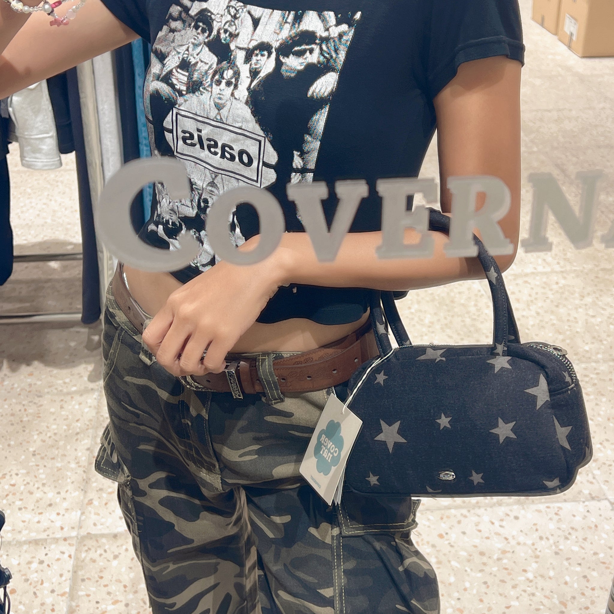 韓國 Covernat Cloverheart Top Handle Star Tote Bag【CO030】