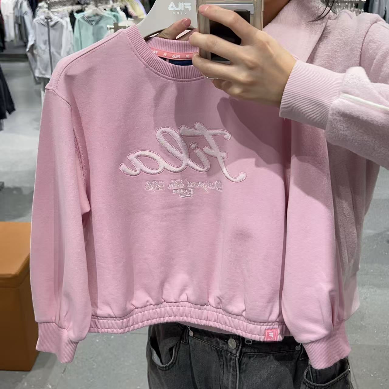 韓國 FILA Kids Velour Applique Long Sleeve【FA073】