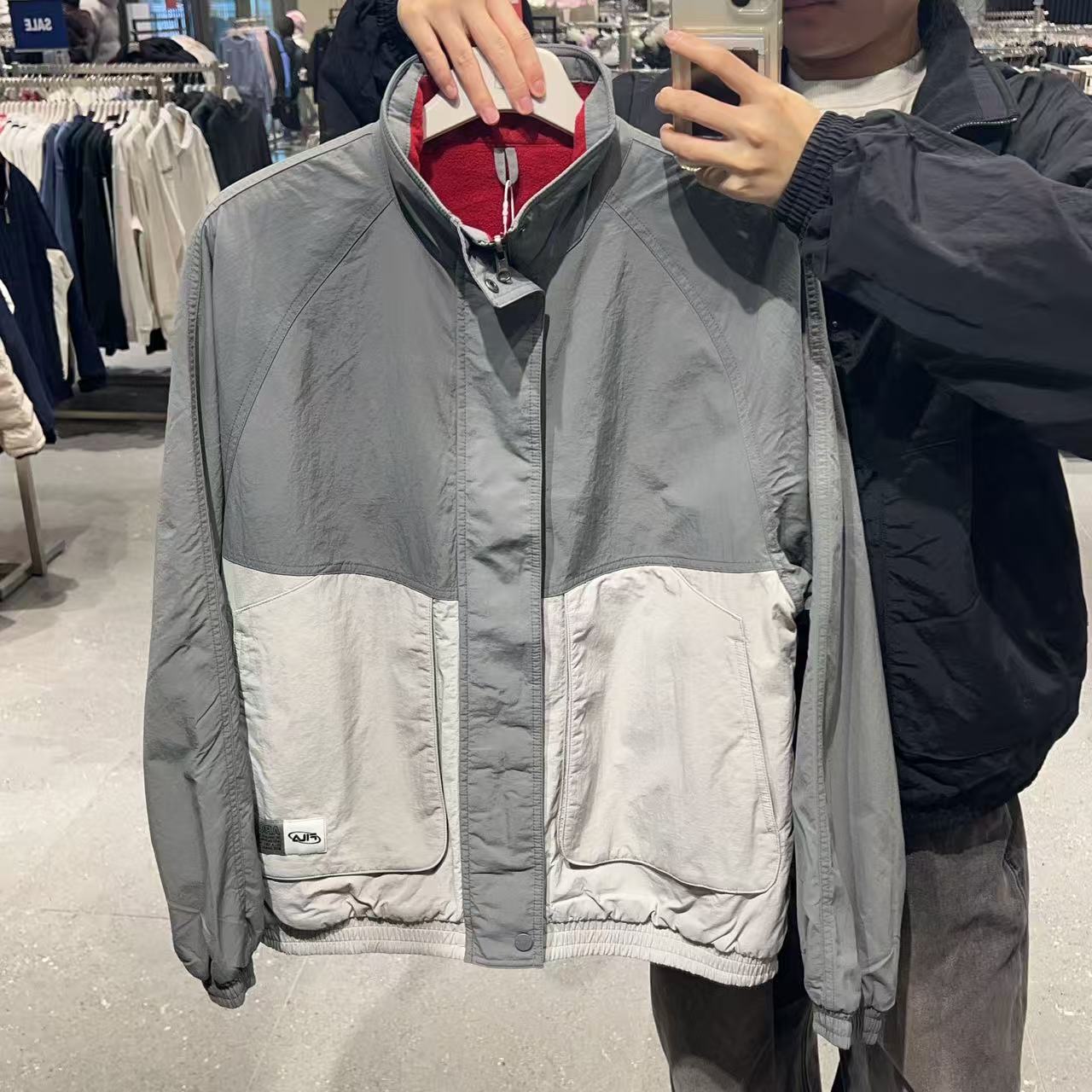 韓國 FILA Cut-Out Color-Block Woven Fleece Double-Sided Reversible Jacket【FA022】