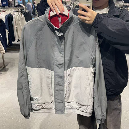 韓國 FILA Cut-Out Color-Block Woven Fleece Double-Sided Reversible Jacket【FA022】