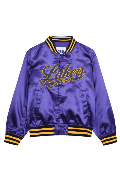 韓國 NBA GSW Lettering Satin Varsity Jumper【NA030】