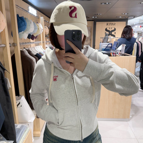 韓國 Satur (W)Small Logo Lawton Loose Fit Hood Zip-up【SR065】