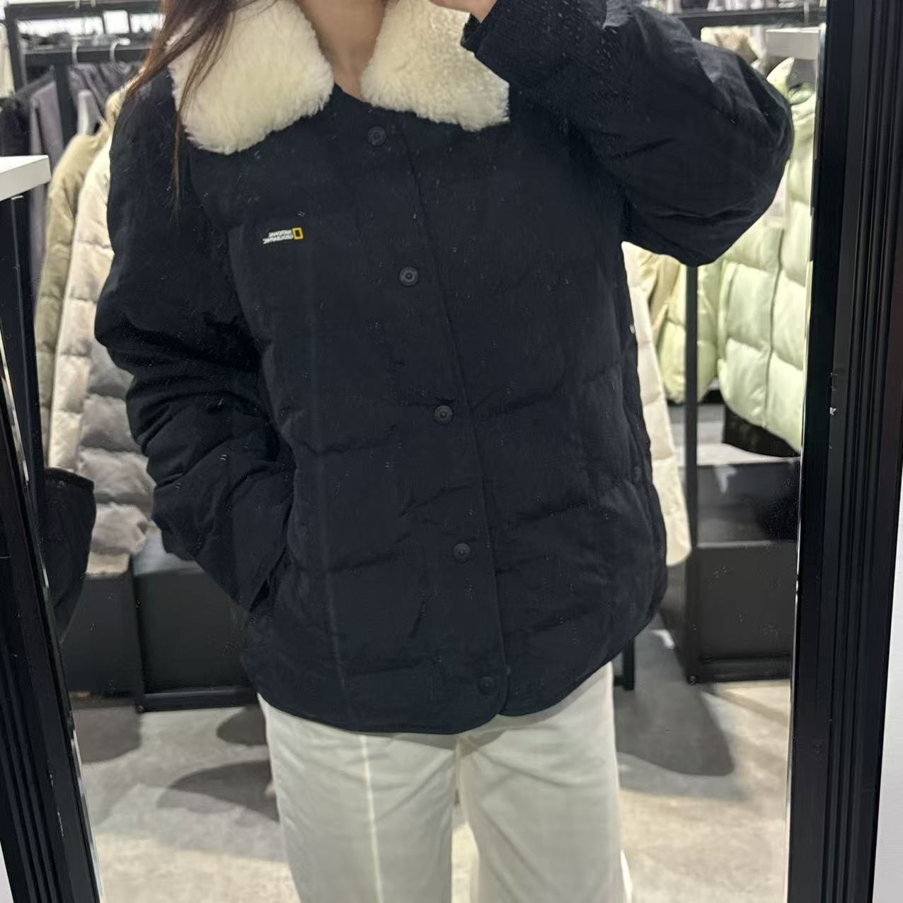 韓國 National Geographic Collar Buckle Neck Down Jumper (鵝絨)【NG100】