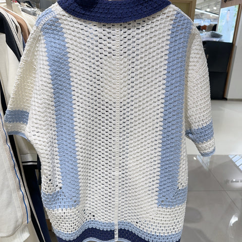 韓國 Satur Bohemian Crochet Knit Shirt【SR083】