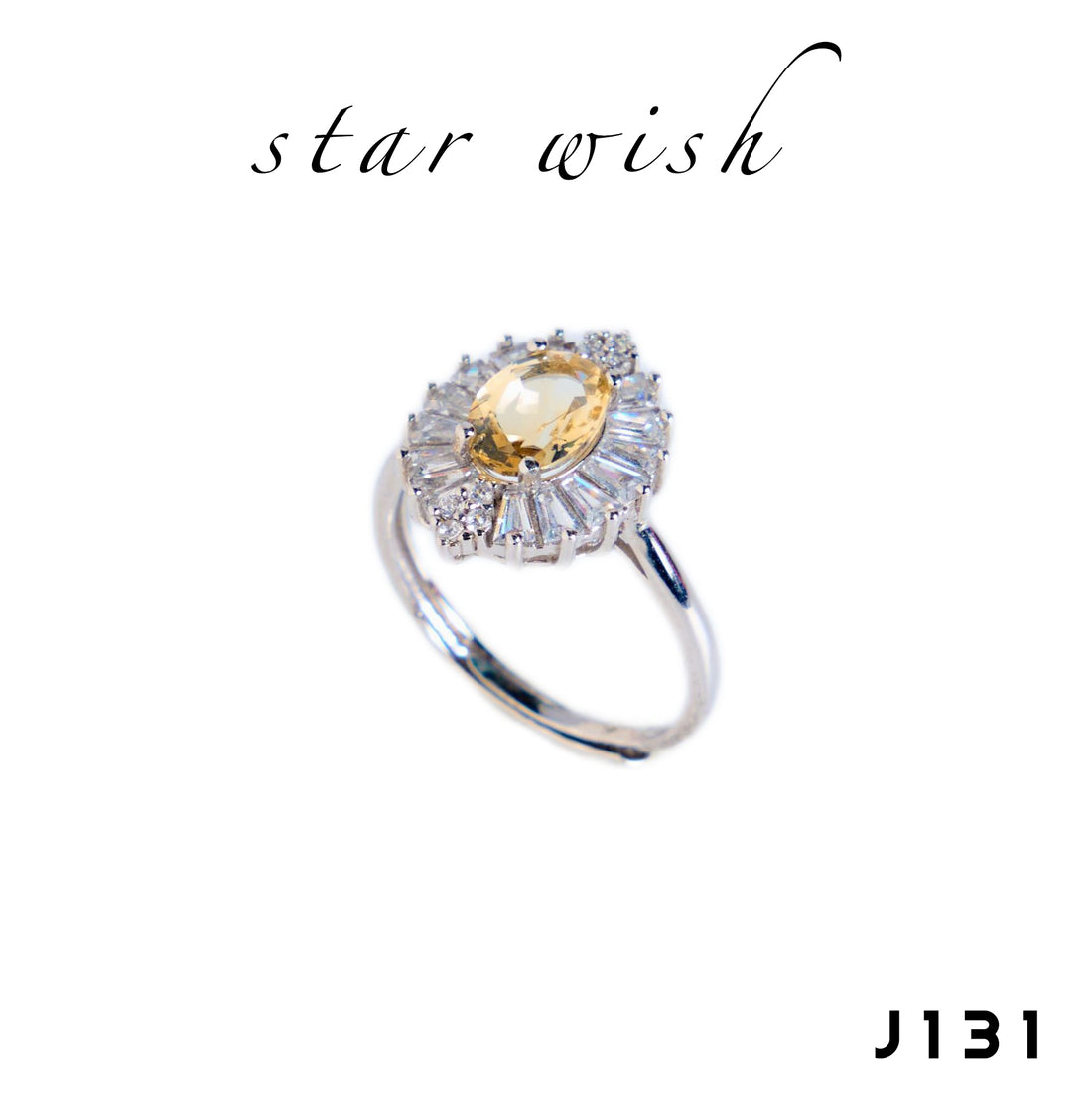 Star Wish S925銀 黃水晶戒指 J131【SS498】