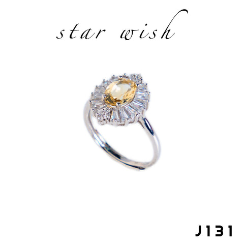 Star Wish S925銀 黃水晶戒指 J131【SS498】