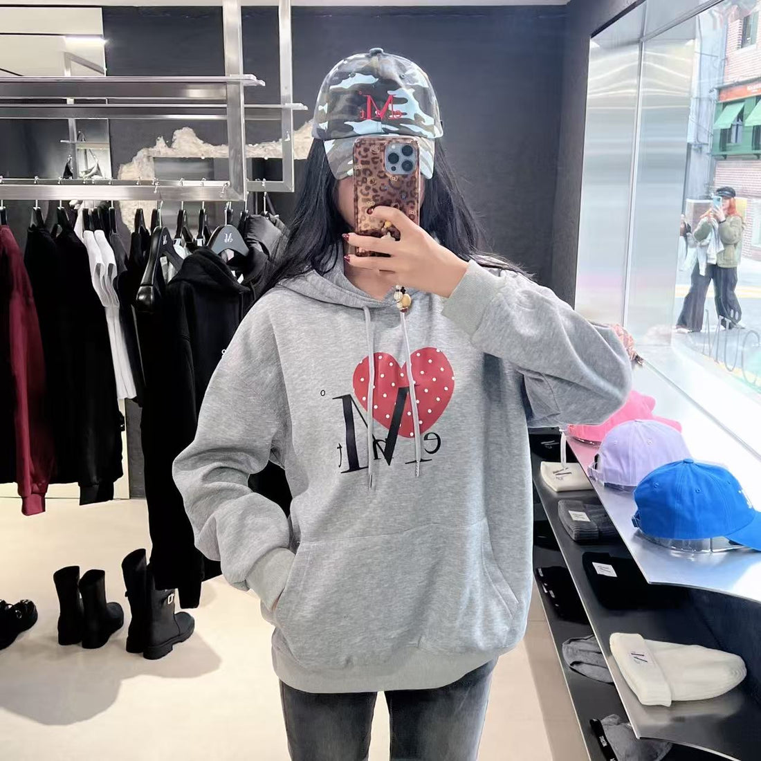 韓國 Mucent Moa Dot Heart Logo Hoodie【MU125】