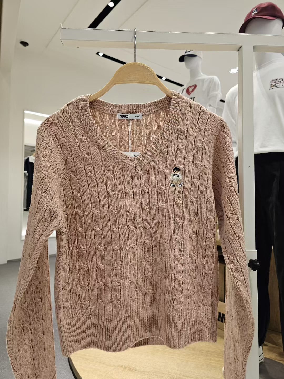 韓國 SPAO Cable V-neck Crop Sweater【SP210】