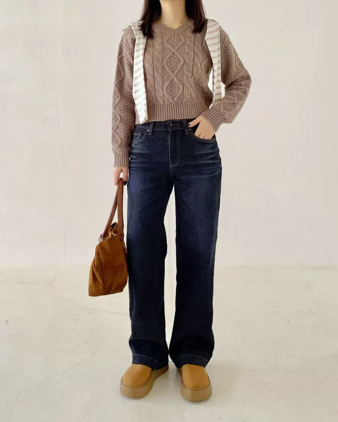 韓國 HowLuk 牛仔褲 刷薄毛  (冬季款)【H2515_1】