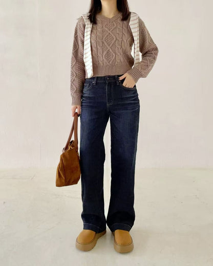 韓國 HowLuk 牛仔褲 刷薄毛  (冬季款)【H2515_1】