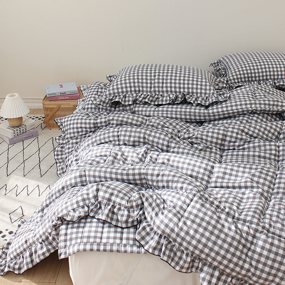 韓國 週日格紋荷葉邊【SM410】