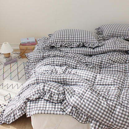 韓國 週日格紋荷葉邊【SM410】