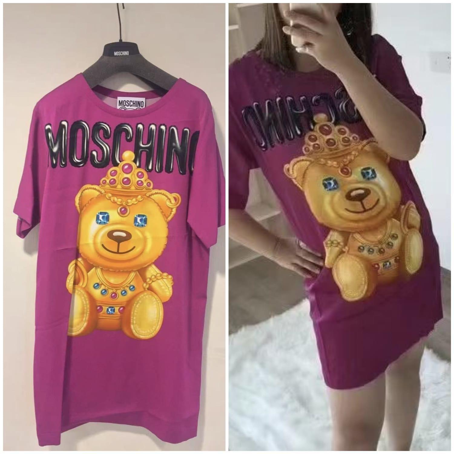 Moschino Crowned Teddy Oversize T Shirt 【YS166】