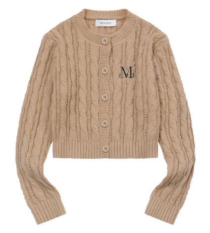 韓國 Mucent Vester Crop R-Neck Knit Cardigan【MU185】