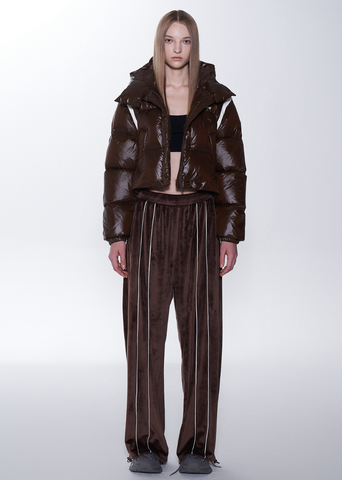 韓國 Nerdy Women's Detachable Sleeve Glossy Down Jacket【NY011】