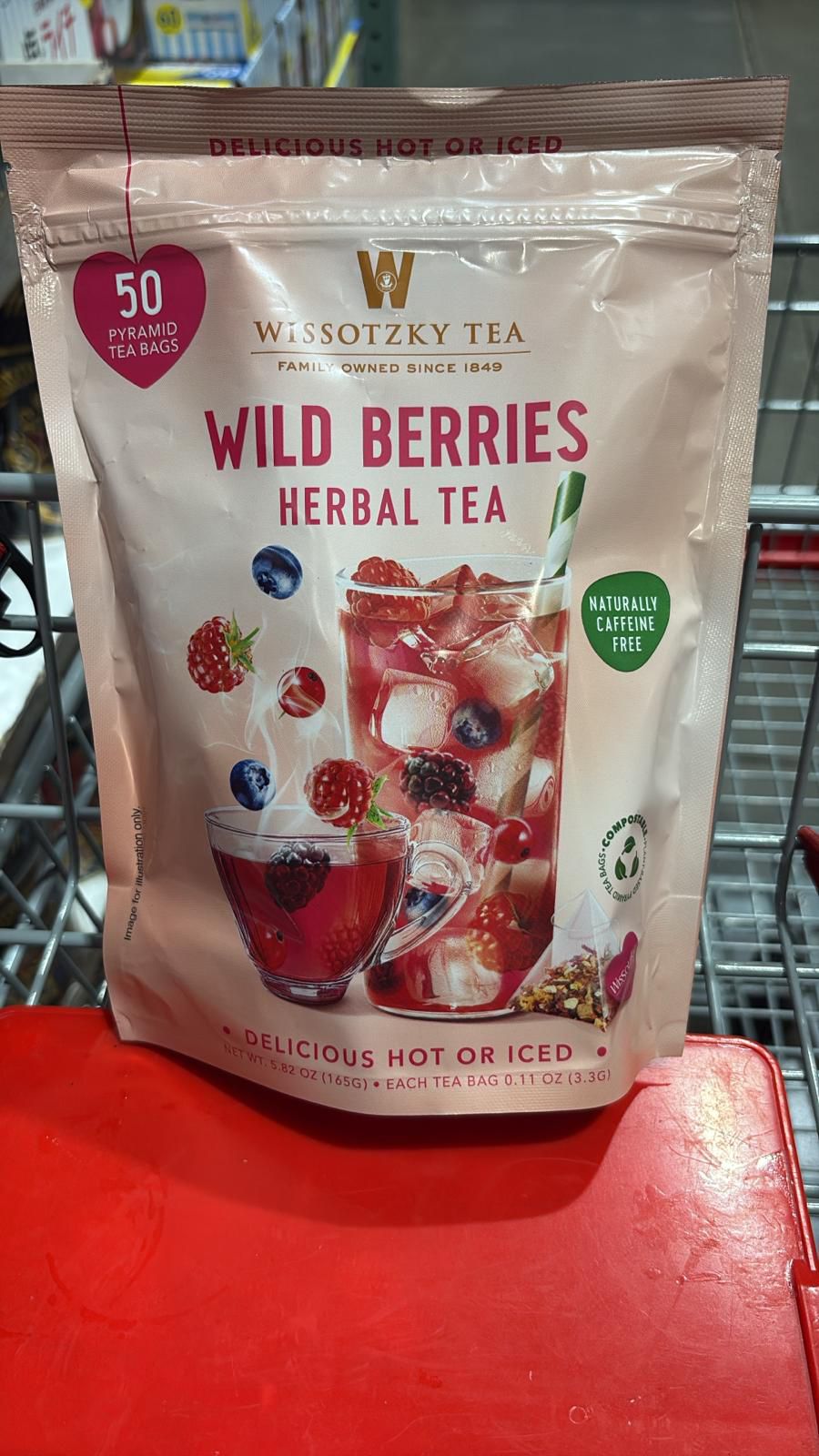 日本Costco Wissotzky Wild Berries Herbal Tea 50 bags 野生紅莓花果茶， 不含咖啡因，不含人工香料。 Exp 2027.01【CJ164】