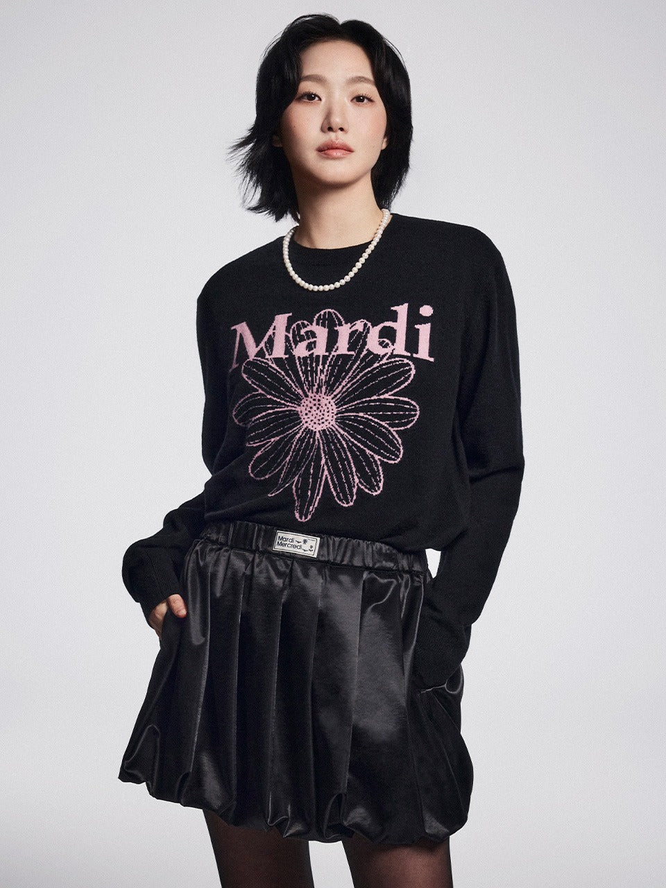 韓國 Mardi Mercredi Cashmere Crew Neck Flowermardi【MM220】
