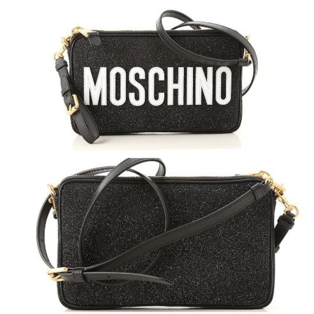 Moschino Logo Print with Glitter Effect Crossbody Bag 【YS216】