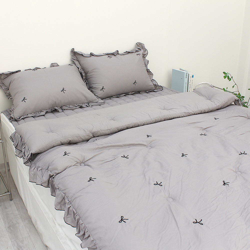 韓國 法式花邊蝴蝶刺繡結莫代爾(有花邊)【SM404】