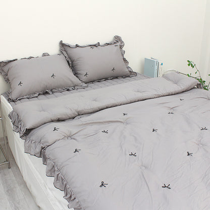 韓國 法式花邊蝴蝶刺繡結莫代爾(有花邊)【SM404】