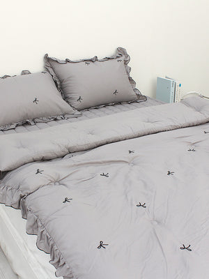 韓國 法式花邊蝴蝶刺繡結莫代爾(有花邊)【SM404】