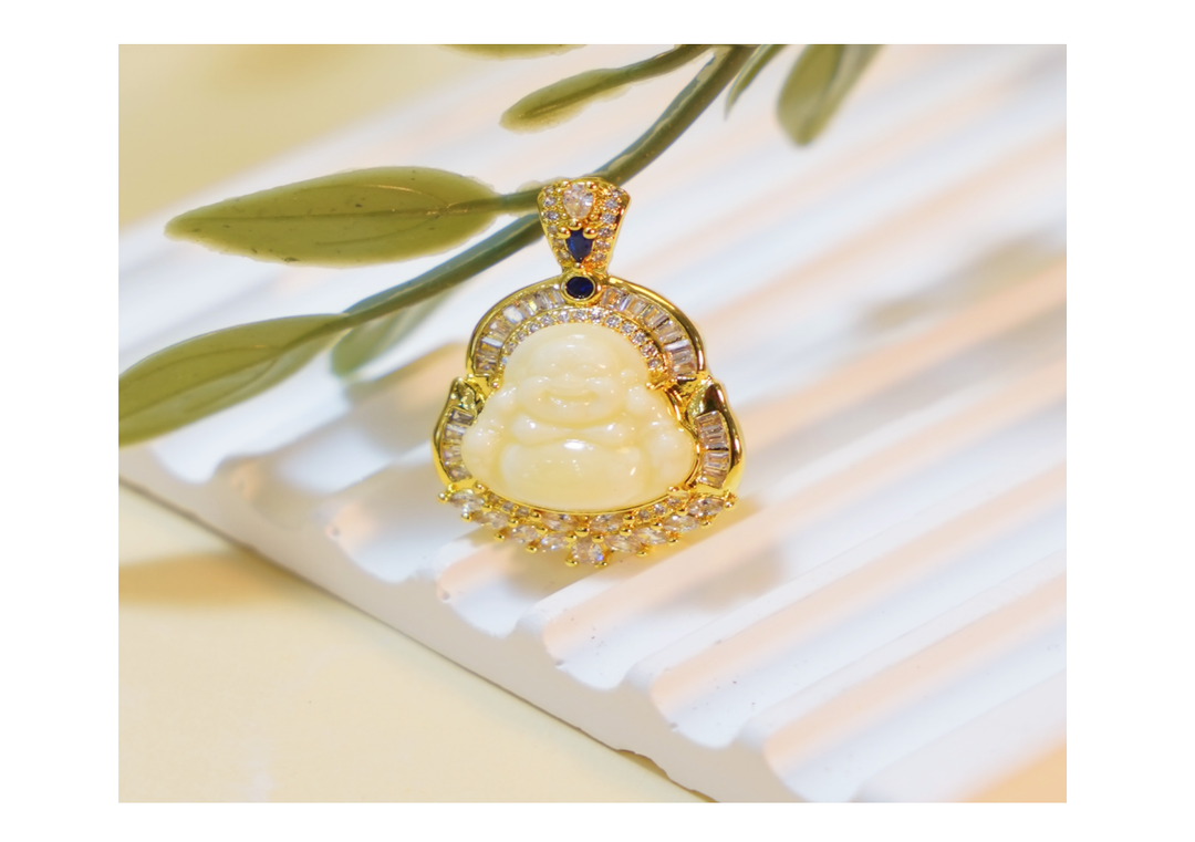 琥珀白蠟佛公吊墜 20*23mm【SE620】