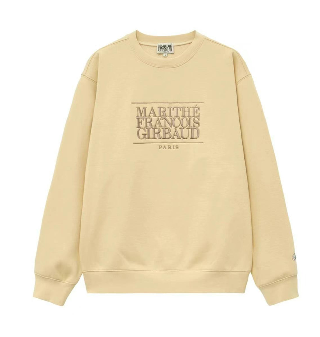 韓國 Marithe Francois Girbaud Classic Logo Embroidery Sweatshirt Brushed