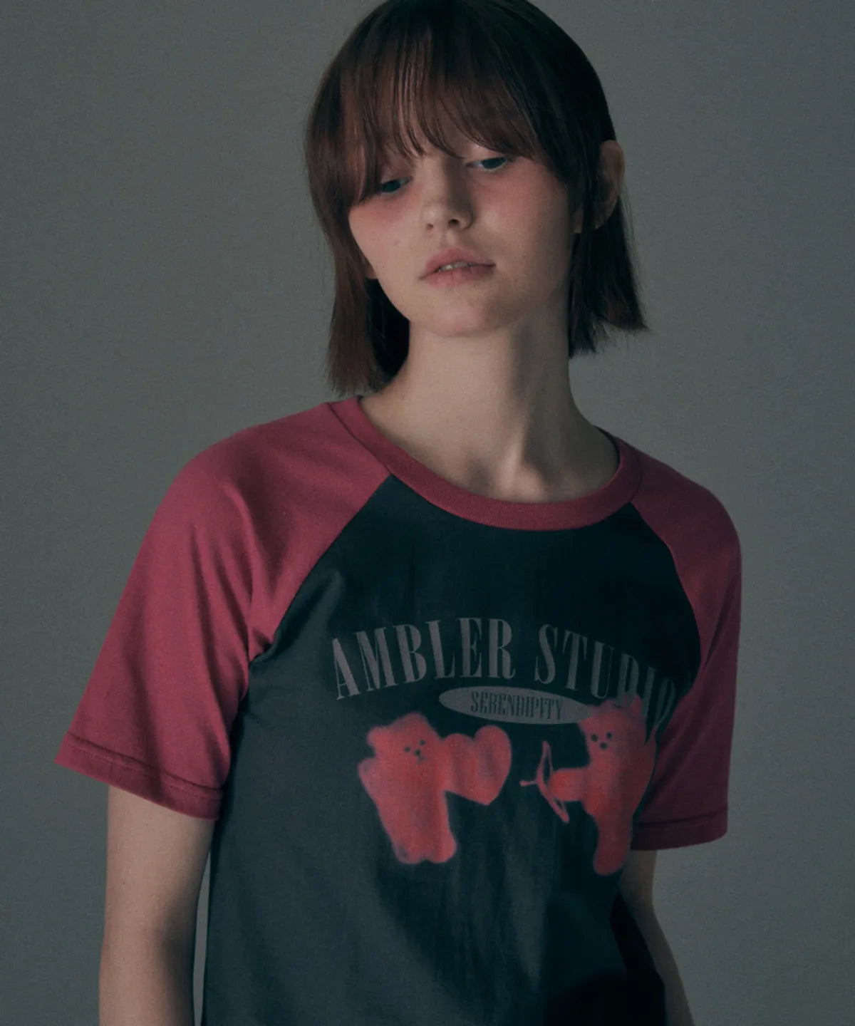 韓國 Ambler Cupid Bear Crop Short Sleeve T-Shirt【AR041】
