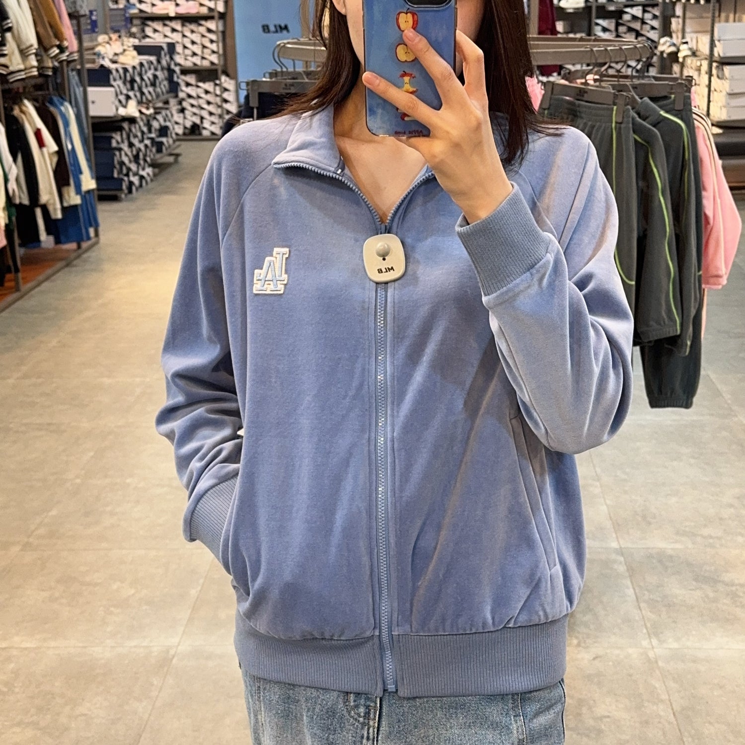 韓國 MLB Basic Small Logo Velvet Stand-Neck Zip-Up【MB032】