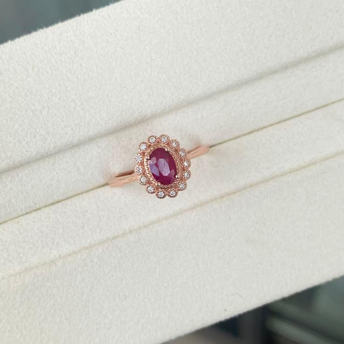 日本直送 天然紅寶石銀鑲戒口【JS340】