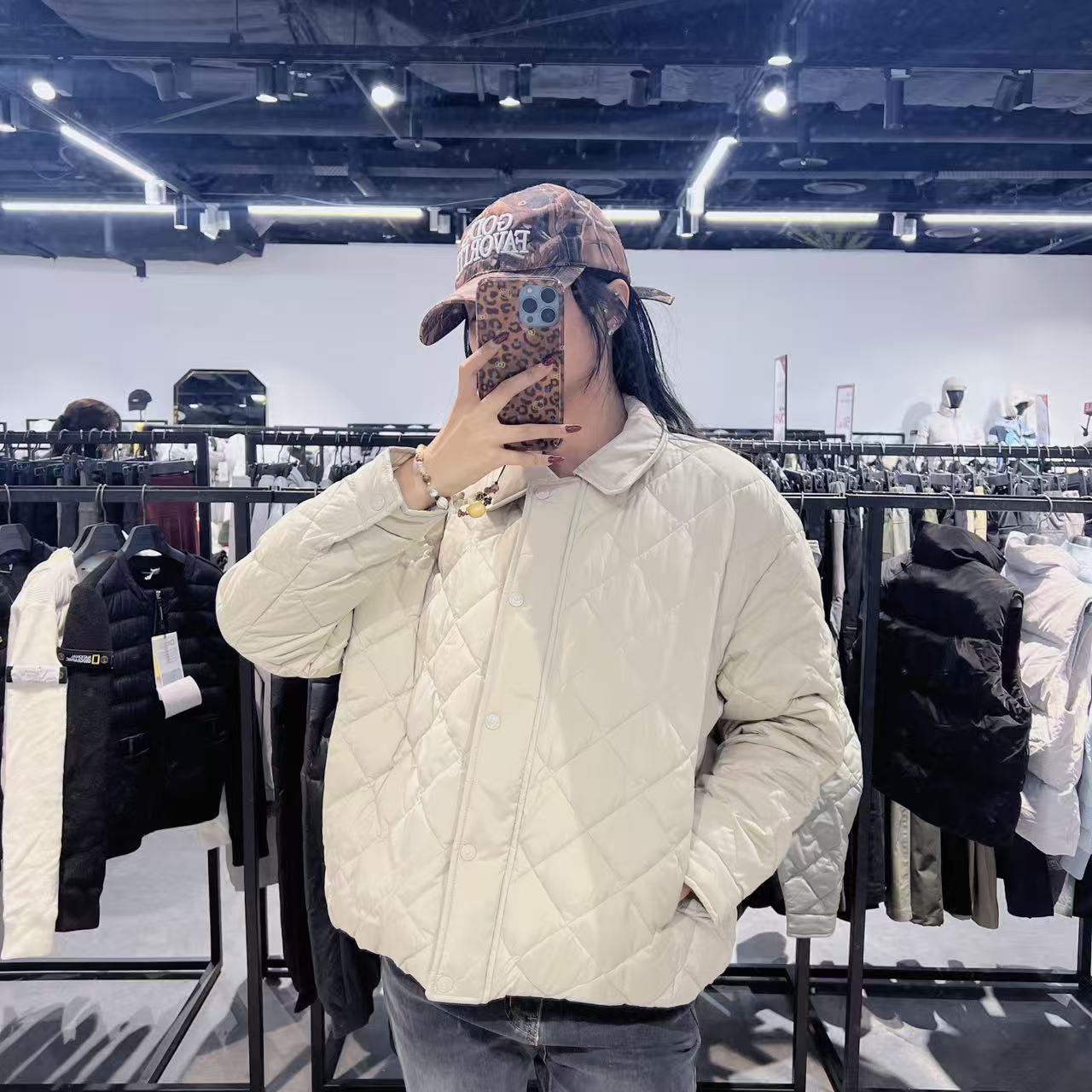 韓國 National Geographic Women's Elk Collar Padded Short Jumper【NG071】