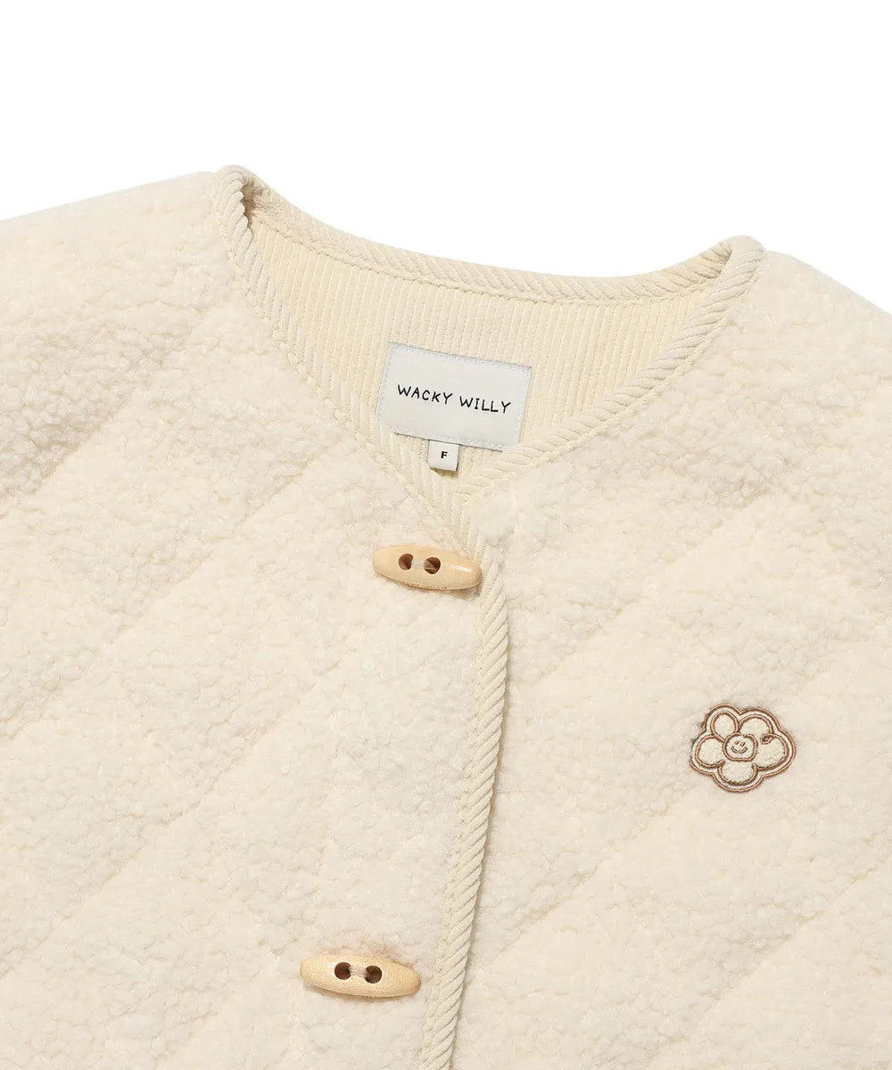 韓國 Wacky Willy Women's Quilted Boucle Vest【WW072】