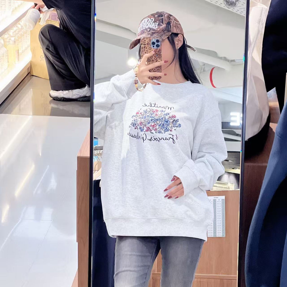 韓國 Marithe Francois Girbaud Bouquet Graphic Sweatshirt【MF666】