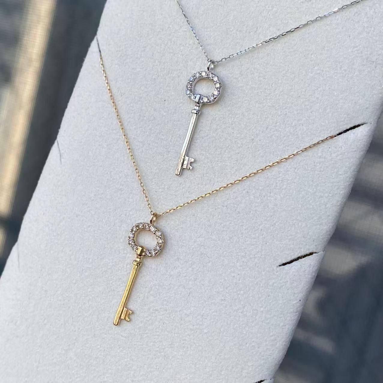 日本直送 輕奢小氣質白金色鑰匙款項鍊【JS354】