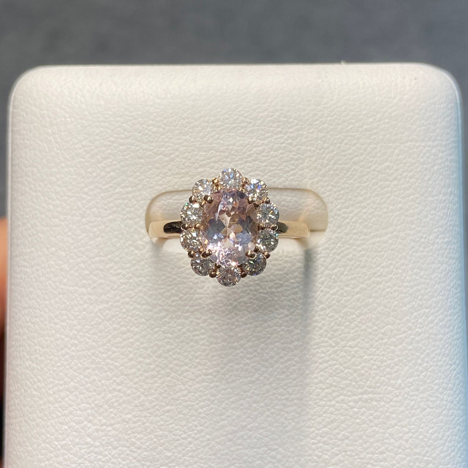 日本直送 淡粉摩根玫瑰鑽石戒指【JS420】