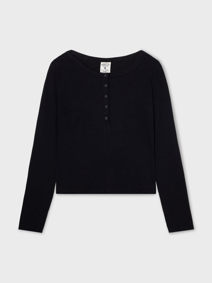韓國 Who.A.U Ribbed Henry Neck T-shirt【WA220】