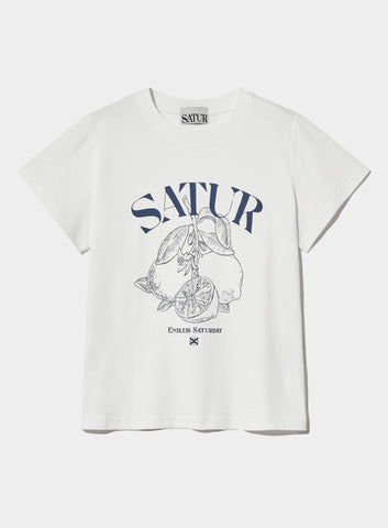 韓國 Satur Capri Citron Drawing Summer Graphic T-Shirt【SR007】