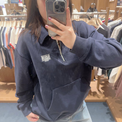 韓國 Marithe Francois Girbaud Classic Logo Collar Half Zipup Sweatshirt 【MF297】