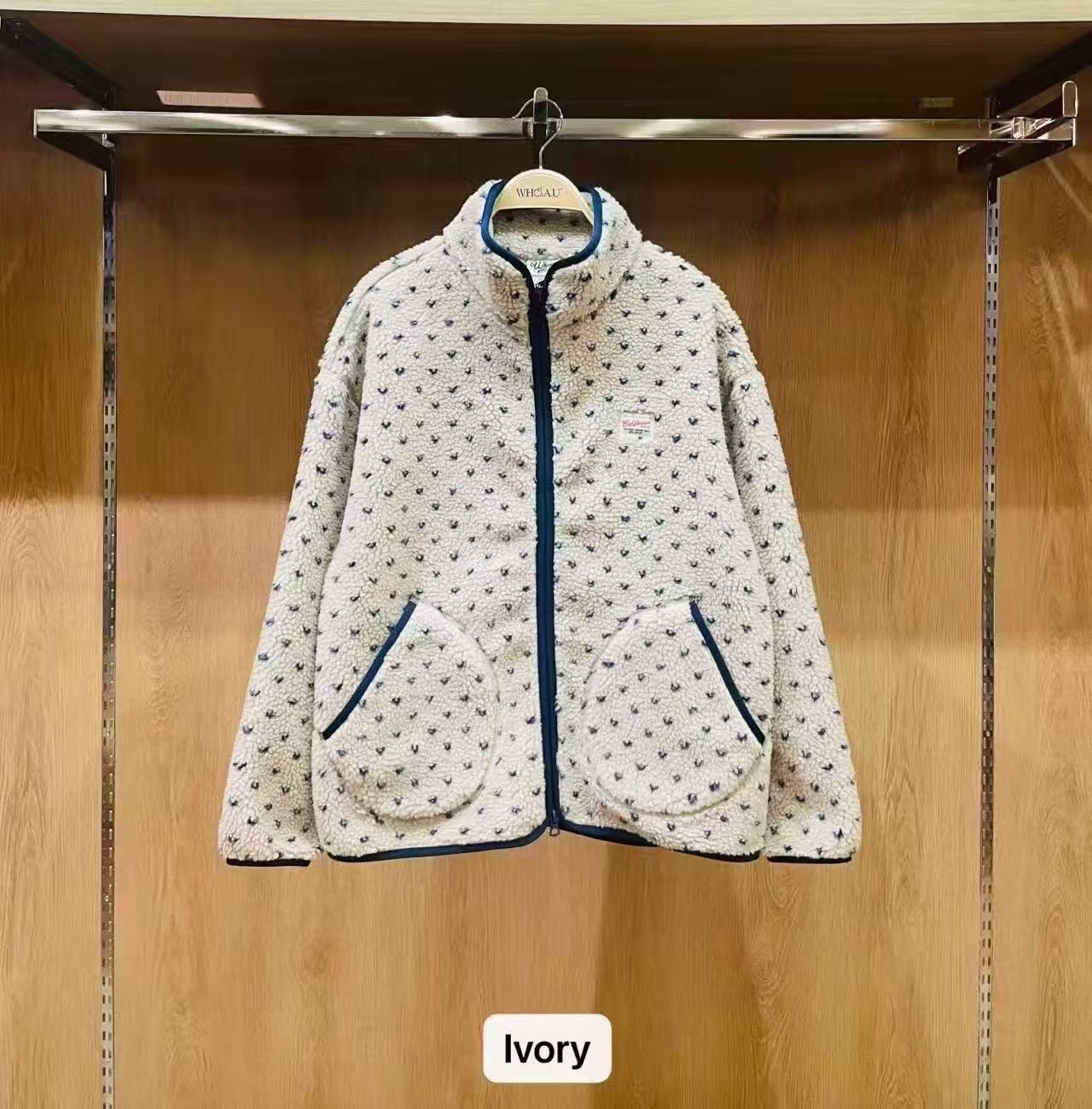 韓國 WhoAU Dot Pattern Fleece Jacket【WA308】