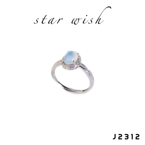 Star Wish S925銀 水沫玉戒指 J2312【SS533】