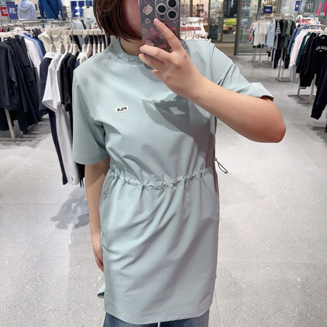 韓國 FILA Seersucker Waist String Dress【FA331】