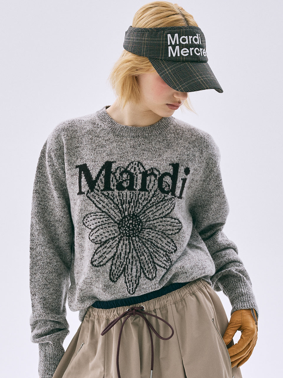 韓國 Mardi Mercredi Tweed Mardi Flower Knit Pullover【MM231】