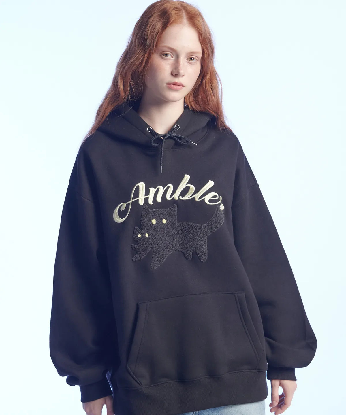 韓國 Ambler Black Cat Unisex Hoodie【AR038】